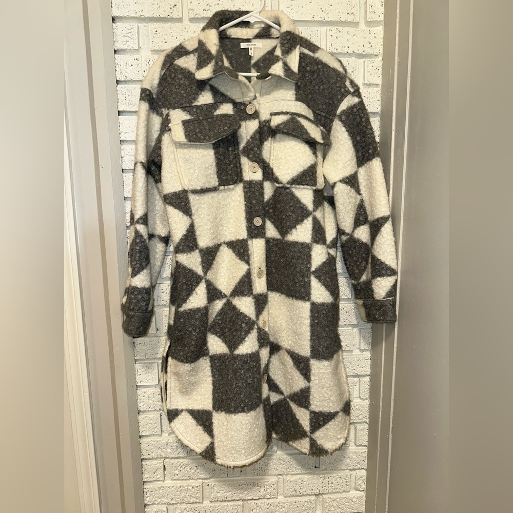 Maurices Gray and White Patterned Jacket